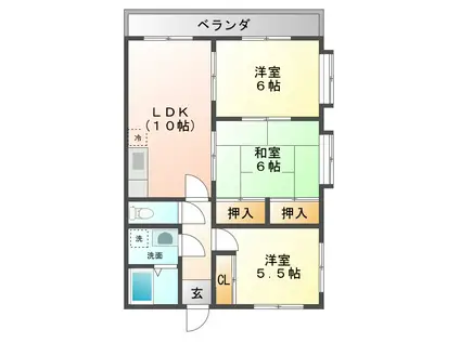 ルネサンス清水(3LDK/3階)の間取り写真