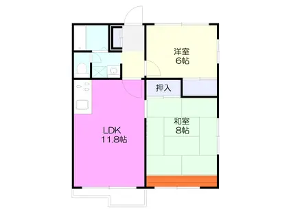 ロジュマンST(2LDK/1階)の間取り写真