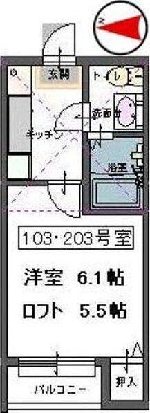 リシュール八乙女(1K/1階)の間取り写真