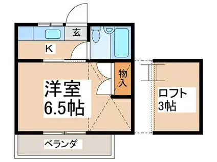 第二エノモトハイツ(1K/2階)の間取り写真