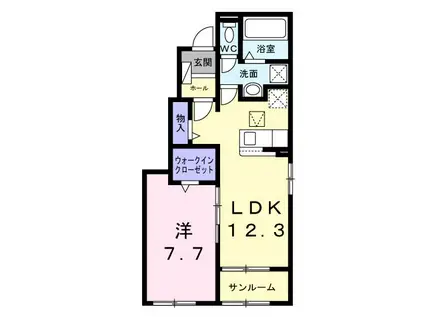 パークサイド(1LDK/1階)の間取り写真