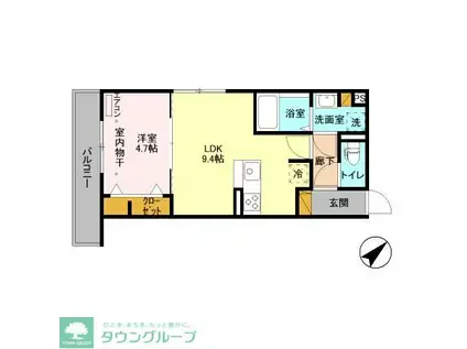 ブラウ天王台(1LDK/3階)の間取り写真