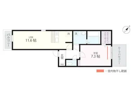 クワイエット クラブ ハウス トゥギャザー 横浜元町(1LDK/3階)の間取り写真