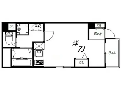 レガーロ雲井(1K/4階)の間取り写真