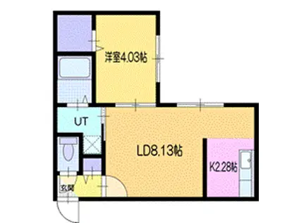 スカイリヴェール(1LDK/1階)の間取り写真
