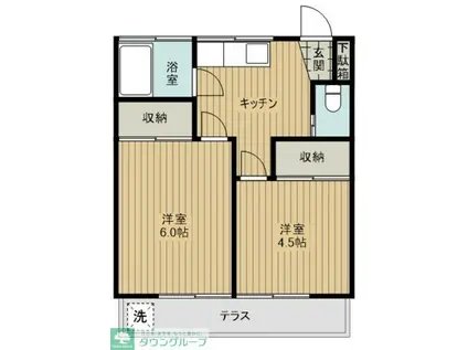 東和コーポ(2K/2階)の間取り写真