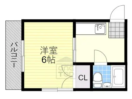 ヴィラ真砂(1K/2階)の間取り写真