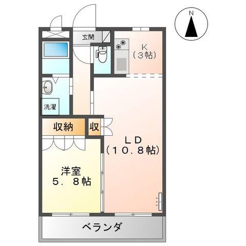 フェリスタス(1LDK/2階)の間取り写真