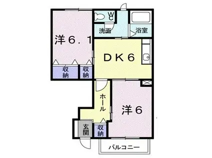 さくらヒルズ(2DK/1階)の間取り写真