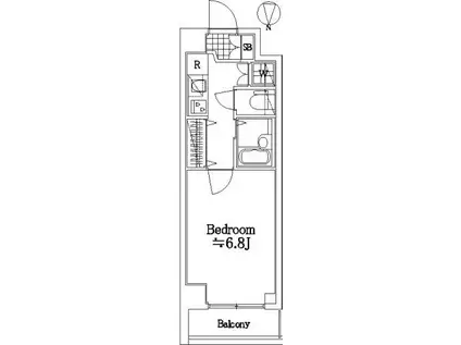 プレール・ドゥーク亀戸(1K/7階)の間取り写真