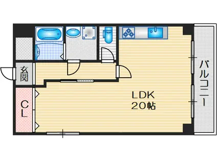 ヴィラ森田(1LDK/3階)の間取り写真