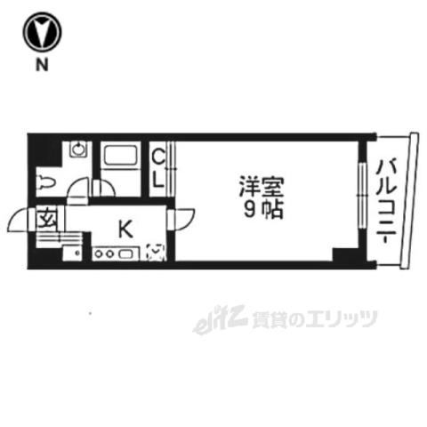 アルビオン(1K/7階)の間取り写真