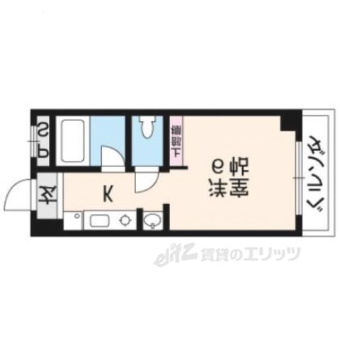ウエストビレッジ3(1K/3階)の間取り写真