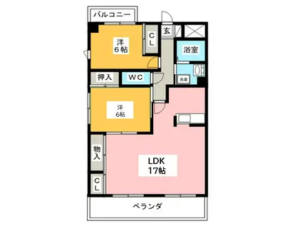 ゴールドハウス(3LDK/2階)の間取り写真