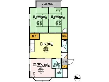 チェリーハイツ(3DK/1階)の間取り写真