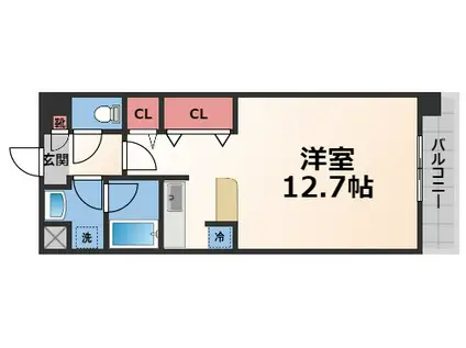 ルシェロノルテ(ワンルーム/1階)の間取り写真