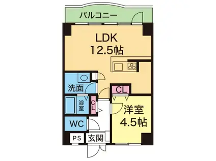YKハイツ西明石北(1LDK/2階)の間取り写真