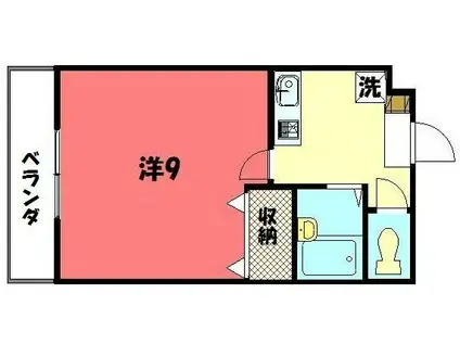 ヴィルラ北白川(1K/1階)の間取り写真