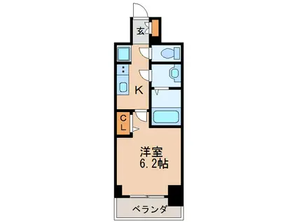 プレサンス葵デュリス(1K/2階)の間取り写真