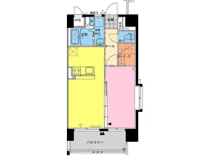 アクア広島(1LDK/2階)の間取り写真