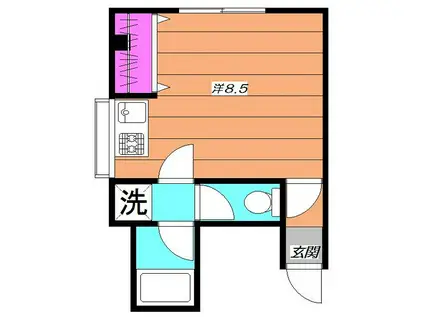 ＪＲ中央線 西荻窪駅 徒歩2分 3階建 築51年(ワンルーム/2階)の間取り写真