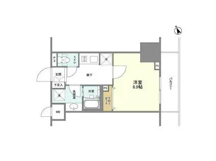 BLESS蔵前(1K/2階)の間取り写真