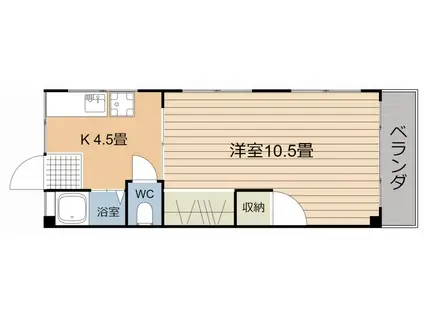 福田ビル(1K/2階)の間取り写真