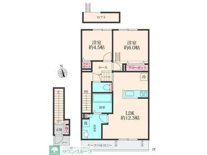 BELLE LEAD(2LDK/2階)の間取り写真