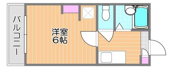 プレアール南方I(1K/2階)の間取り写真