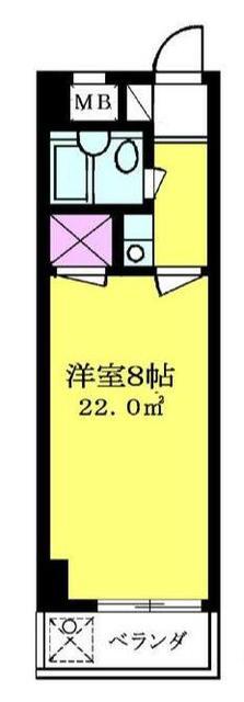 TISマンション堀之内(1K/1階)の間取り写真