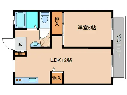 サンライフ新庄A棟(1LDK/2階)の間取り写真