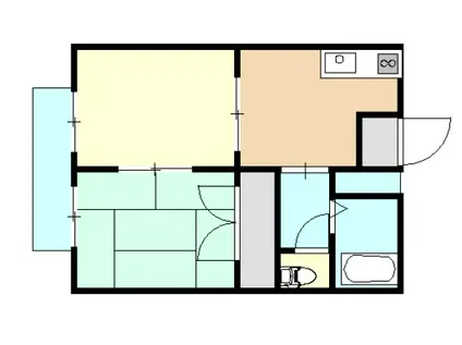 リヴェールD(2K/1階)の間取り写真