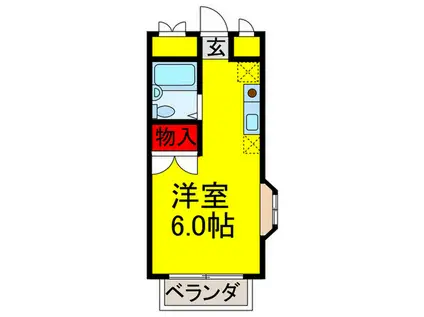カレッジハウスイースト(ワンルーム/1階)の間取り写真