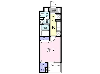 ルピナスIII(1K/4階)の間取り写真