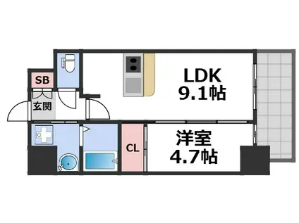 GM KOHAMA(1LDK/4階)の間取り写真