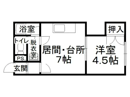 コートモンテンベール(1DK/1階)の間取り写真