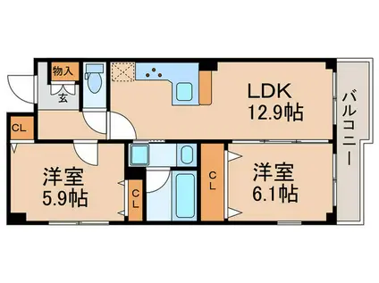 MEJIRO TERRACED HOUSE(2LDK/3階)の間取り写真