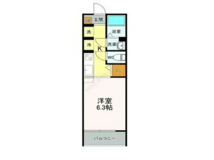 G-CREST土樋(1K/3階)の間取り写真