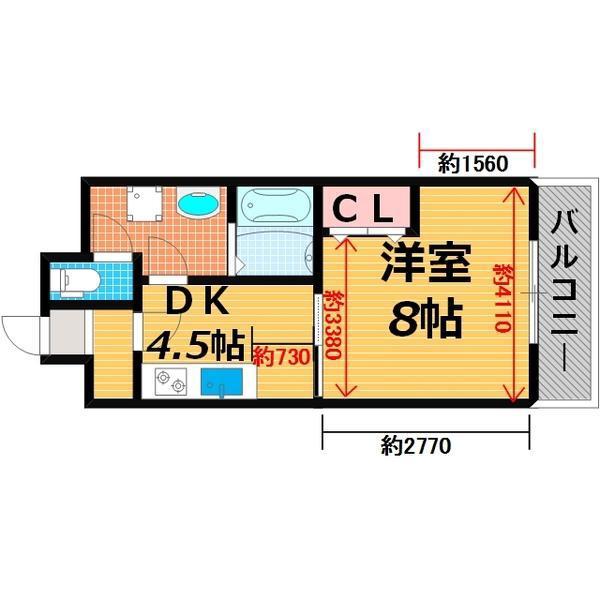 メゾンドハロー(1DK/5階)の間取り写真