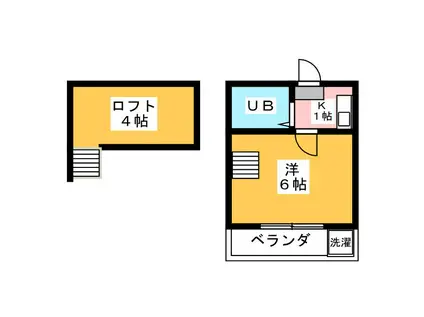 ラ・フルール(1K/1階)の間取り写真