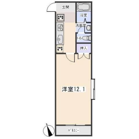 O-PALETTE(1K/1階)の間取り写真