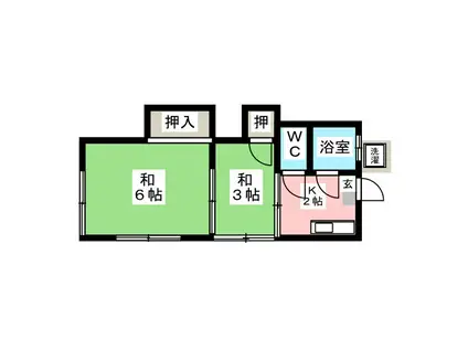 ローク目白台(2K/1階)の間取り写真