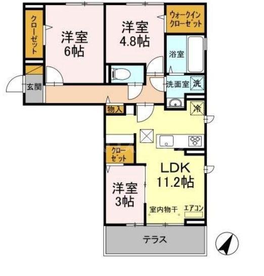 フォレストおおたかII(3LDK/1階)の間取り写真