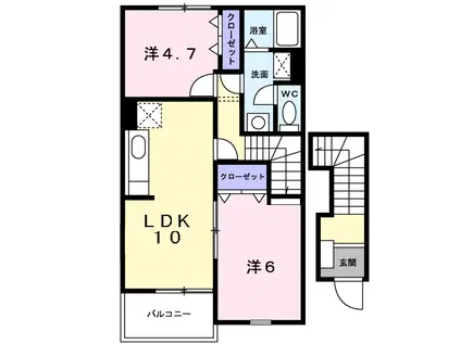 パインブライトA(2LDK/2階)の間取り写真