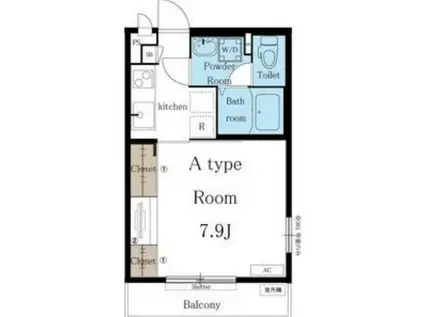 リブリ・GRAND葵(1K/3階)の間取り写真