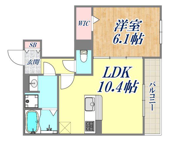 METEOR GRAND(1LDK/2階)の間取り写真