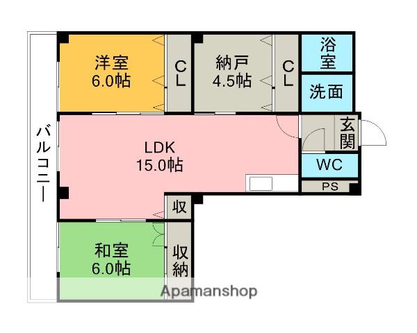 中村ビル(2SLDK/3階)の間取り写真