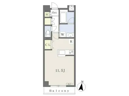 エルパーク西ノ内(ワンルーム/4階)の間取り写真