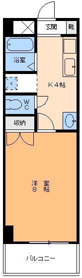 ハイツ楡の森(1K/6階)の間取り写真