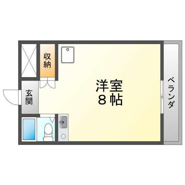 ニューヴィラ舞子(ワンルーム/3階)の間取り写真